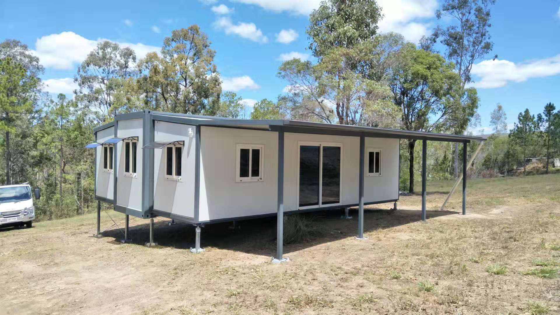newly installed tiny / small home on vacant rural land