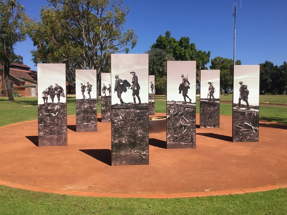 ANZAC monuments in park