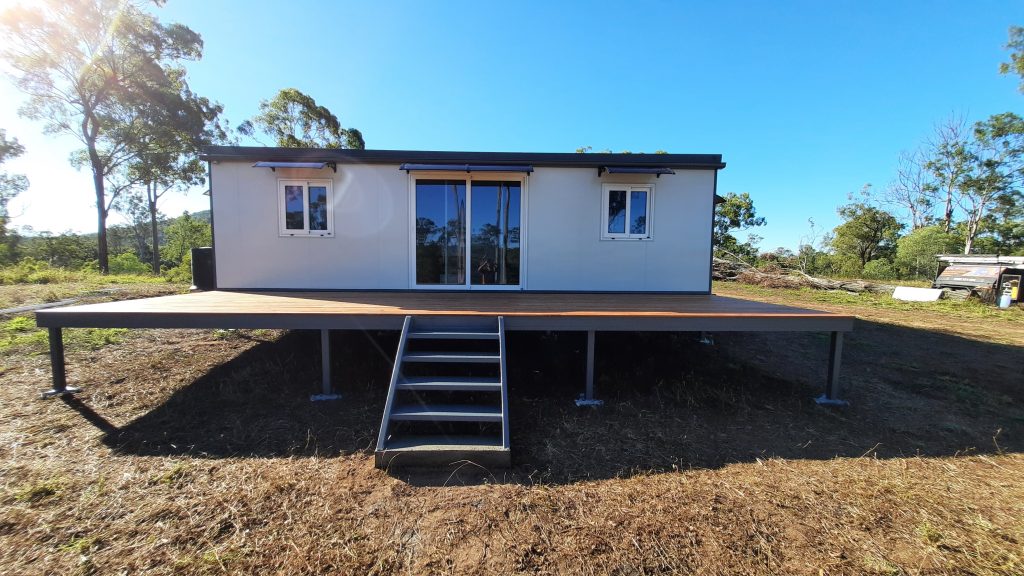 Pop Up Home being errected on vacant country block of land