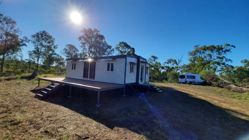 Newly constructed pop up home on vacant acreage land