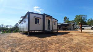 newly erected small home on vacant block